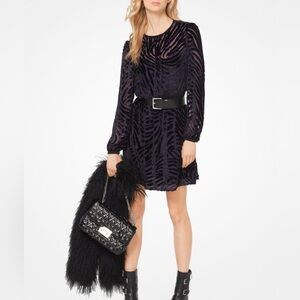 Michael Kors purple jacquard rock dress